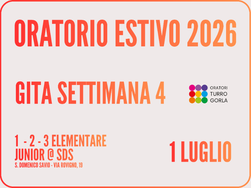 GITA JUNIOR | 1°-3°elem | 1 LUGLIO
