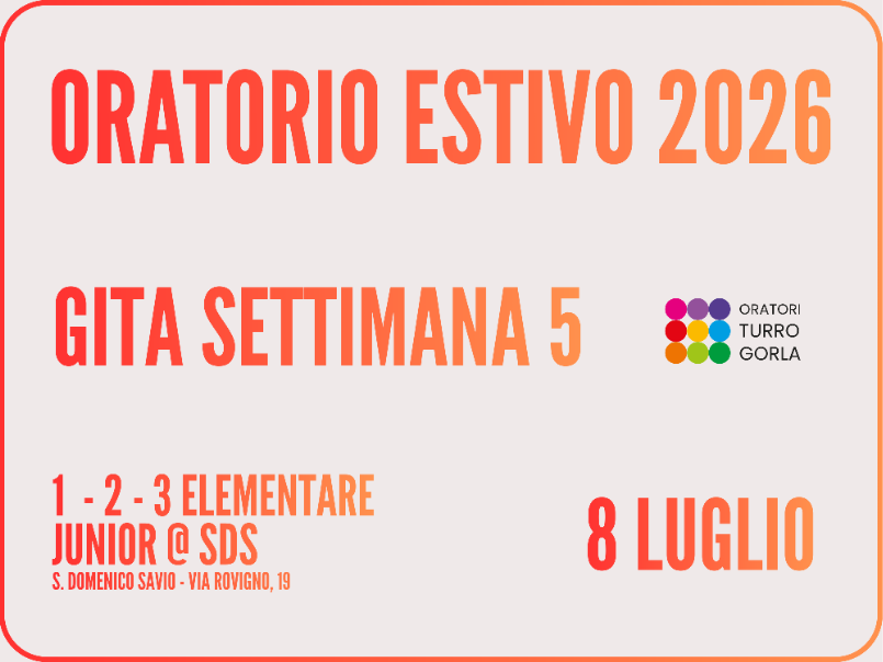 GITA JUNIOR | 1°-3°elem | 8 LUGLIO
