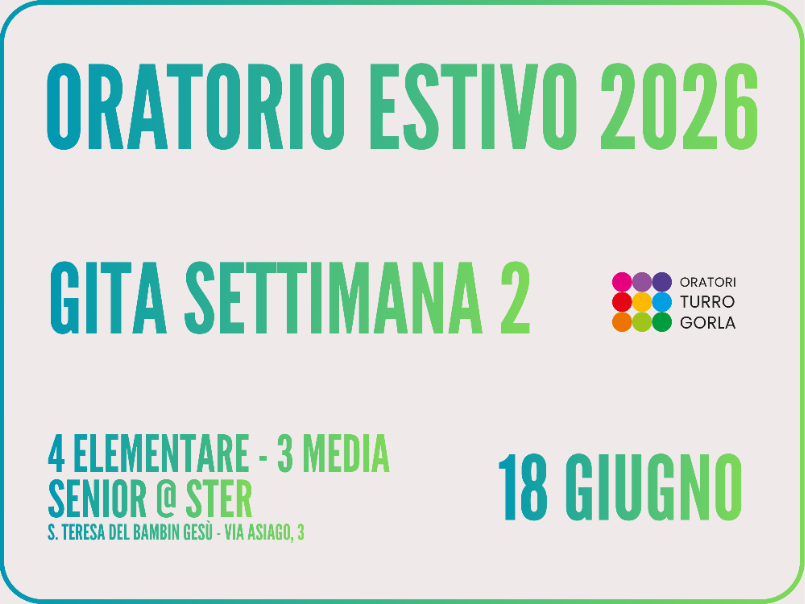 GITA SENIOR | 4°elem - 3°media | 18 GIUGNO