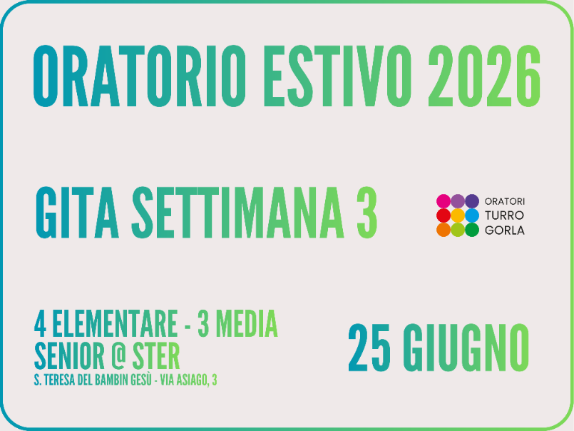 GITA SENIOR | 4°elem - 3°media | 25 GIUGNO