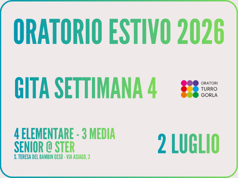GITA SENIOR | 4°elem - 3°media | 2 LUGLIO